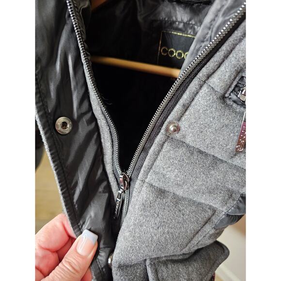 Coogi Gray/Black Wool Blend Hooded Girls Peacoat size 4 - Picture 10 of 13